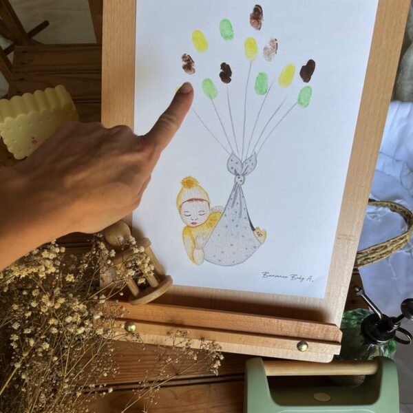 Affiche à empreintes - Bébé jaune – Image 3