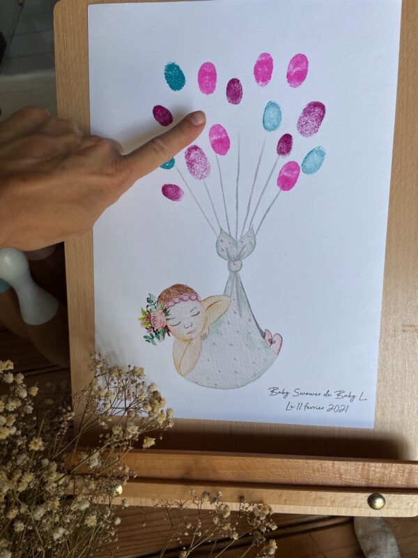 Affiche à empreintes - Bébé rose – Image 3