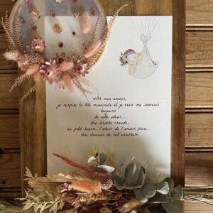 Affiche citation – Bébé rose