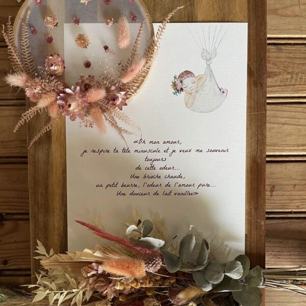 Affiche citation - Bébé rose