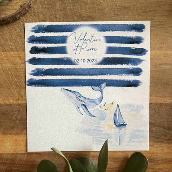 Faire-part Mariage Baleine – Image 5