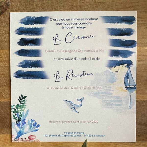 Faire-part Mariage Baleine – Image 4