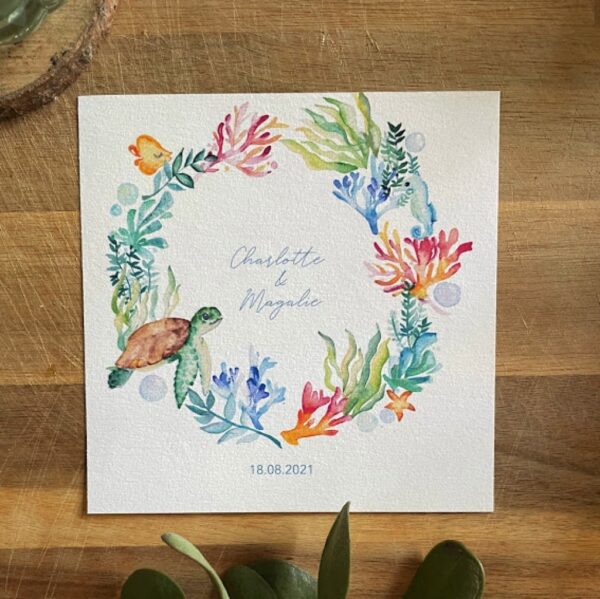 Faire-part Mariage Couronne marine – Image 6