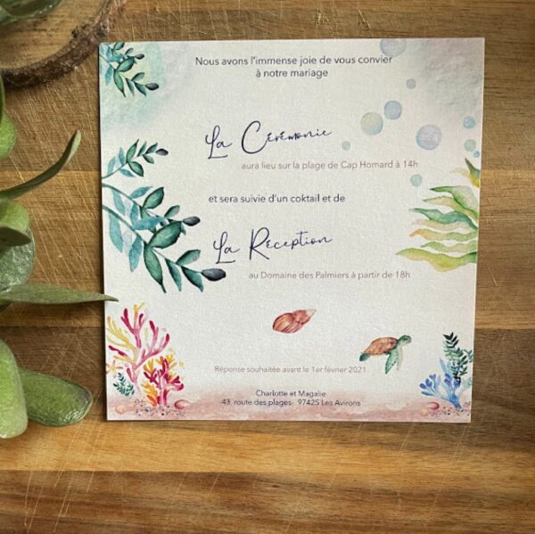 Faire-part Mariage Couronne marine – Image 5