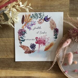 Faire-part Mariage Flamand rose