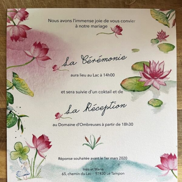 Faire-part Mariage Lotus – Image 3