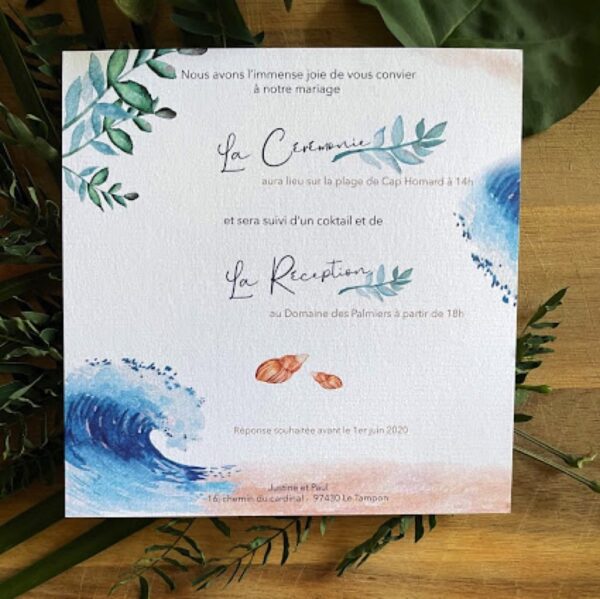 Faire-part Mariage Plage – Image 3