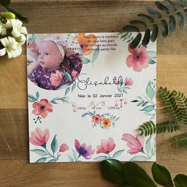 Faire-part Naissance Elisabeth – Image 2