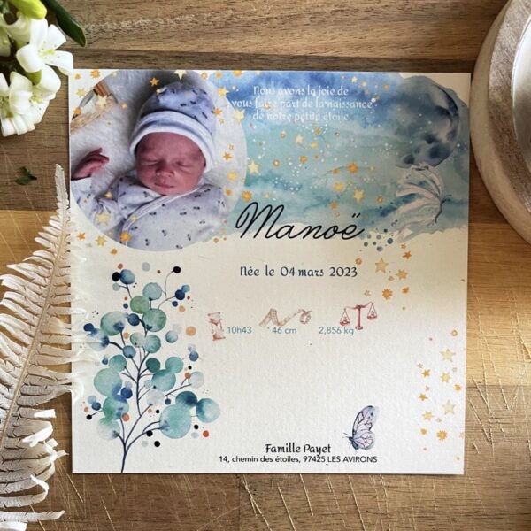 Faire-part Naissance Manoë – Image 2
