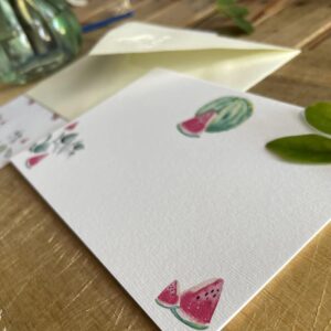 Mon petit kit de correspondance – Pastèques (avec enveloppes et autocollants)