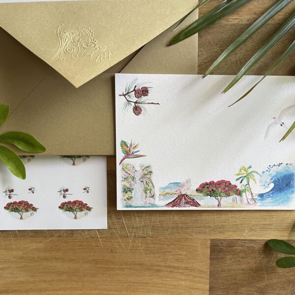 Mon petit kit de correspondance - Réunion (avec enveloppes et autocollants)